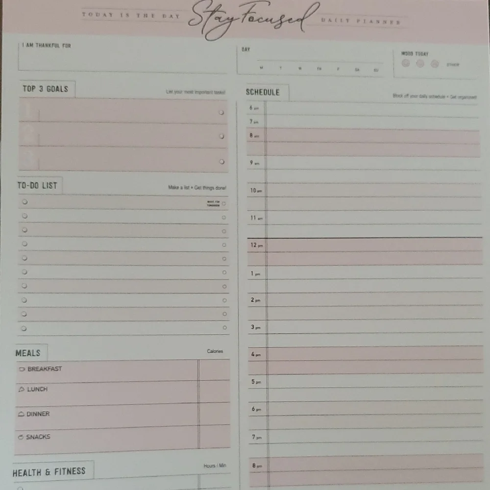 ⭐️Host Pick 2025⭐️Stay Focused Daily Planner Pad